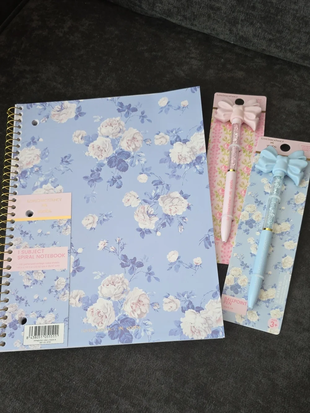 Love Shack Fancy Blue Spiral Notebook And 2 Pens